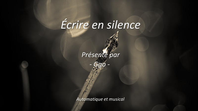 G-909 Ecrire en silence - Ggo
